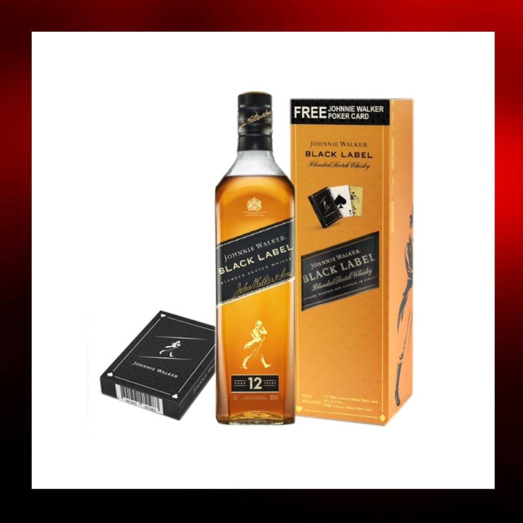 Johnnie Walker Black Label (連精美啤牌一副) - Drunken whisky wine & spirits shop