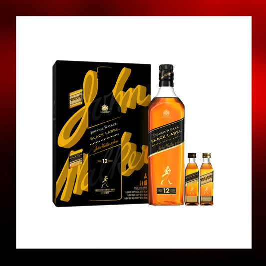 Johnnie Walker Black Label 威士忌禮盒 700ml + 50ml x2 - Drunken whisky wine & spirits shop