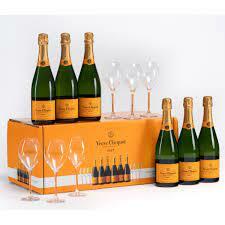 Veuve Clicquot - Brut Yellow Label 凱歌香檳 75cl 派對禮盒 (6 支 + 6 隻杯) - Drunken whisky wine & spirits shop